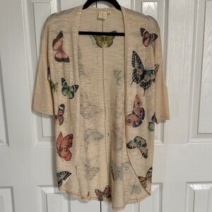 Live in the Moment Butterfly Print Open Front Cardigan | Size XS